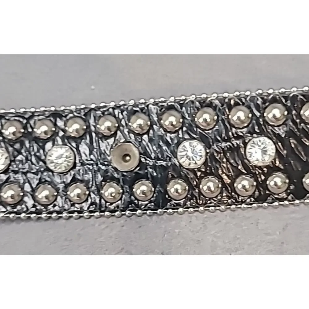 VTG Nocona Rhinestone Belt L Western Glam Cowgirl